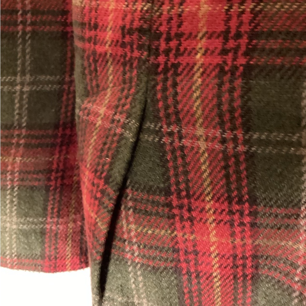 Easy Pieces Plaid Skirt size 16 Vintage 16' across Red & Green USA wool poly - Picture 6 of 8